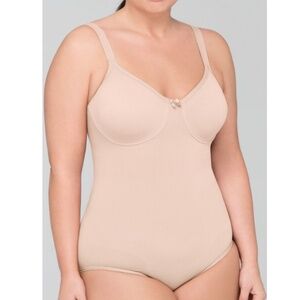 NEW Body Wrap The Pinup Compression Shaper Underwire Bodysuit 45001 Nude (Beige)